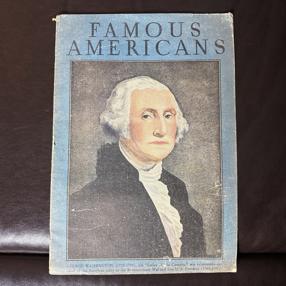 Vintage Famous Americans 14 Drawings by Whitman Publishers Oversize Book No. 931